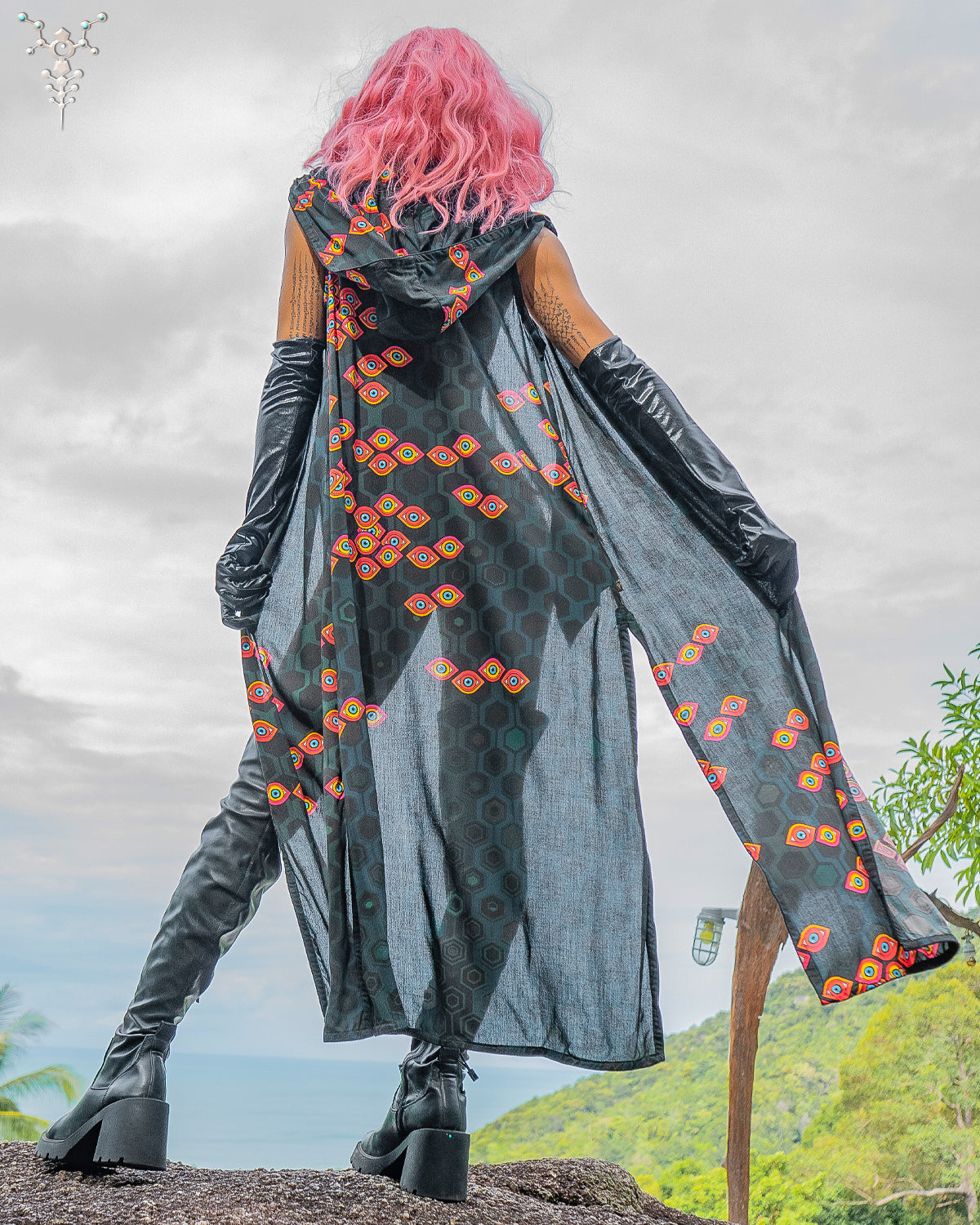 Hooded Long Dress Woman / Viscose - SEXTIESEYEZES